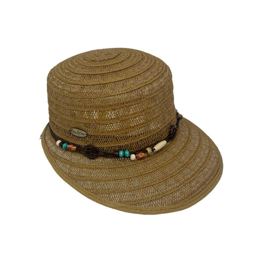 Viseron trenzado marrón con banda de cuentas