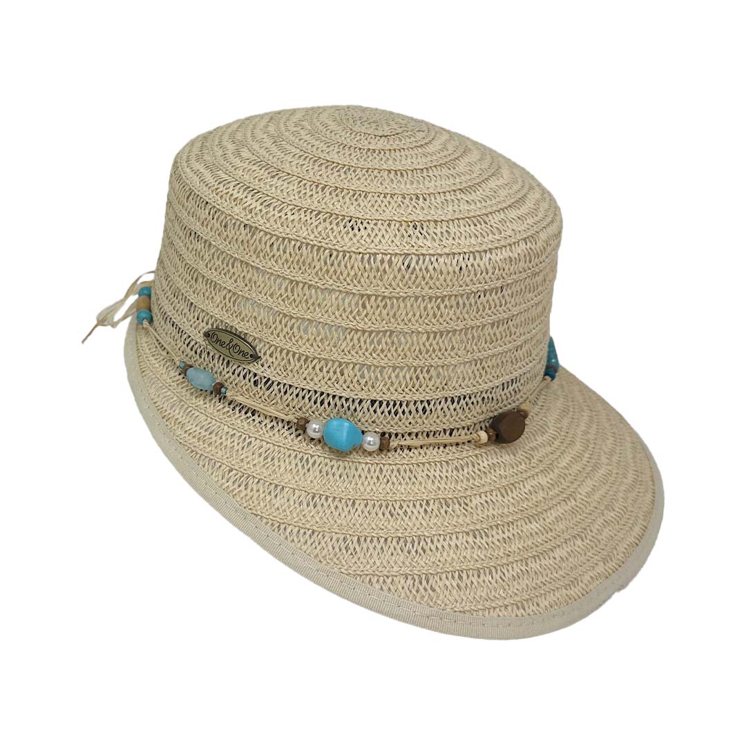 Viseron Braided Beige with Turquoise Stone band