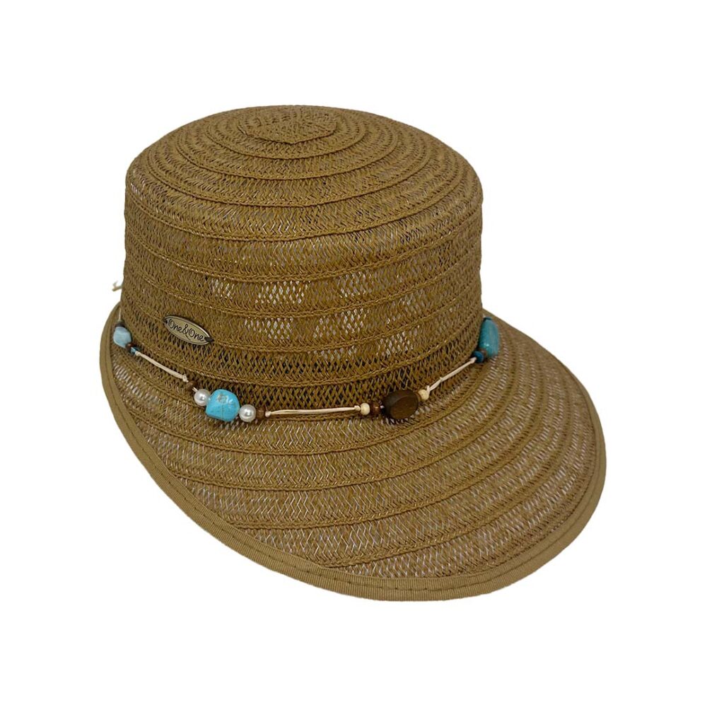 Viseron Trenzado Marrón con Piedras Turquesas