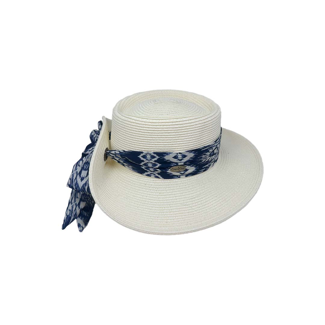 Viseron Ivory Blue Ribbon Bow