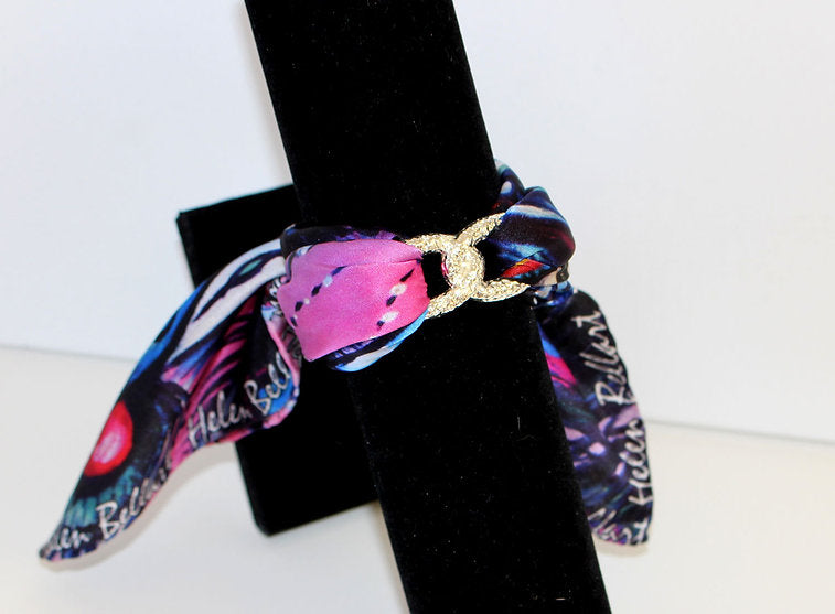 Peacock Mask Silk Infinity bracelet