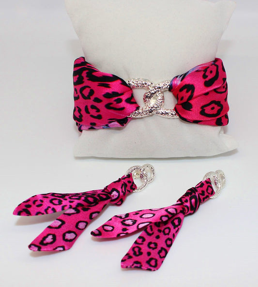 Conjunto de leopardo rosa