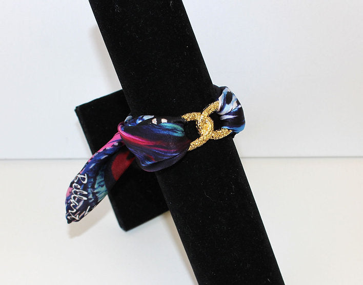 Peacock Mask Silk Infinity bracelet