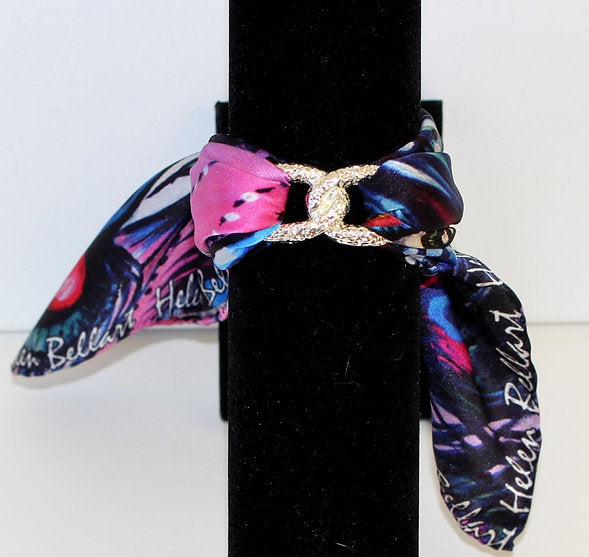 Peacock Mask Silk Infinity bracelet