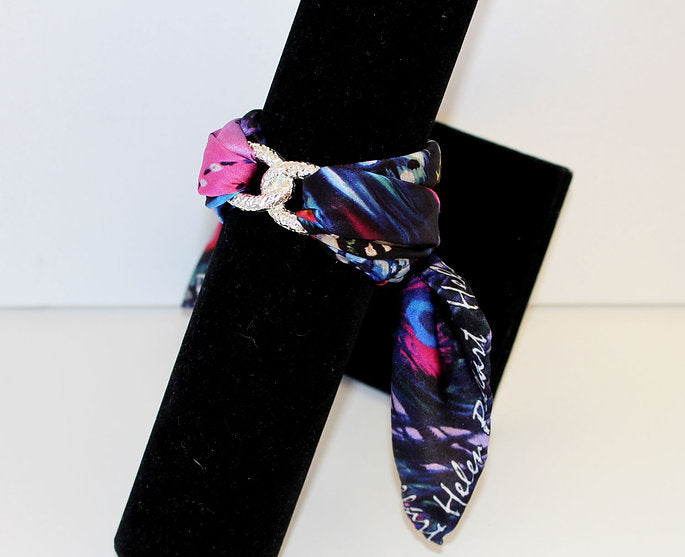 Peacock Mask Silk Infinity bracelet