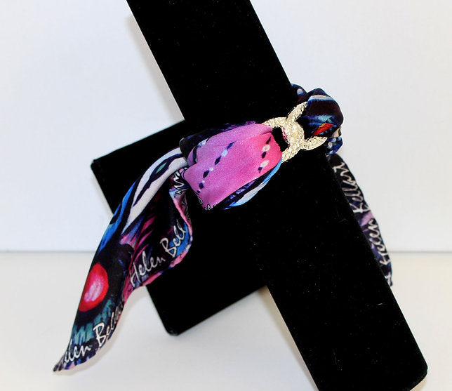Peacock Mask Silk Infinity bracelet