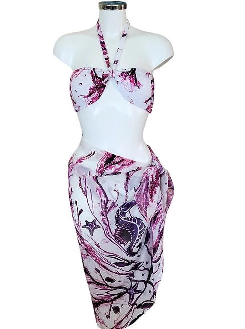 Bikini caballito de mar morado