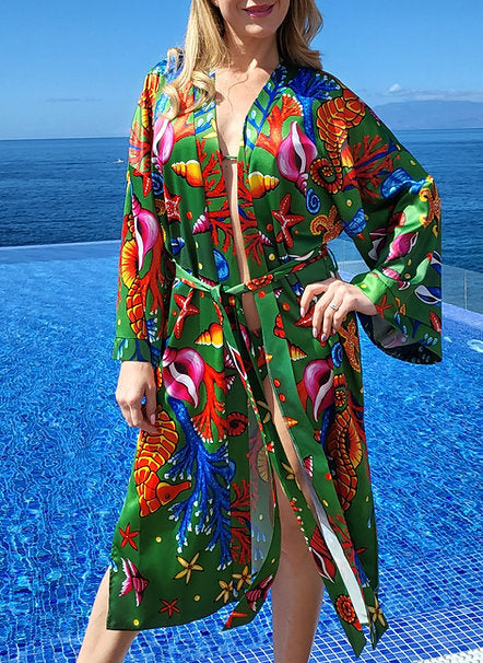 Orange Seahorse kimono