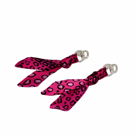 Pendientes de leopardo rosa