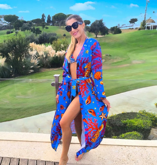 Kimono de caballito de mar amarillo