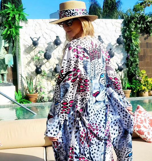 White Leopard Kimono