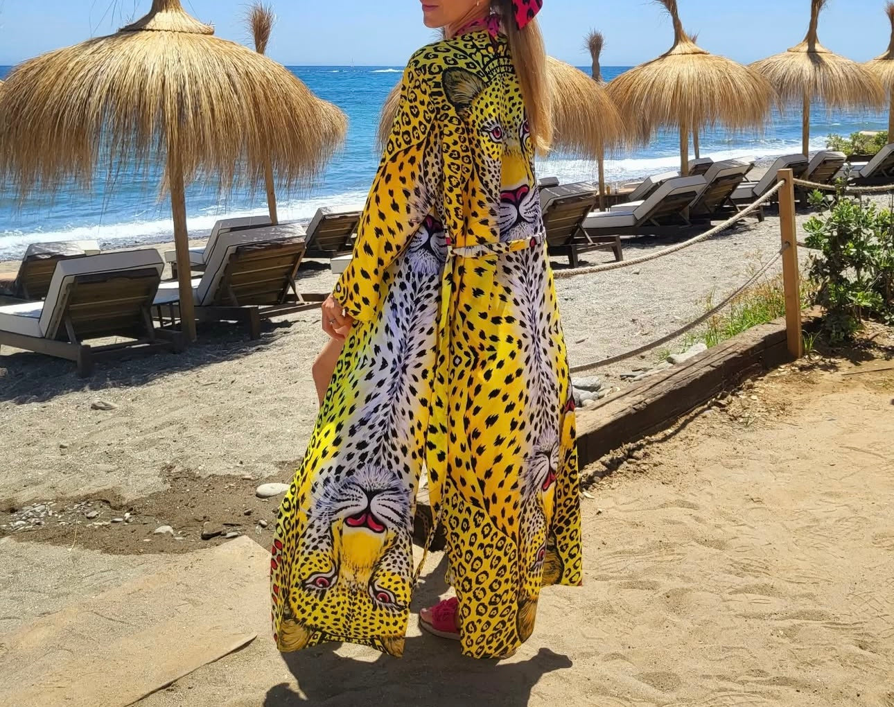Yellow Leopard kimono
