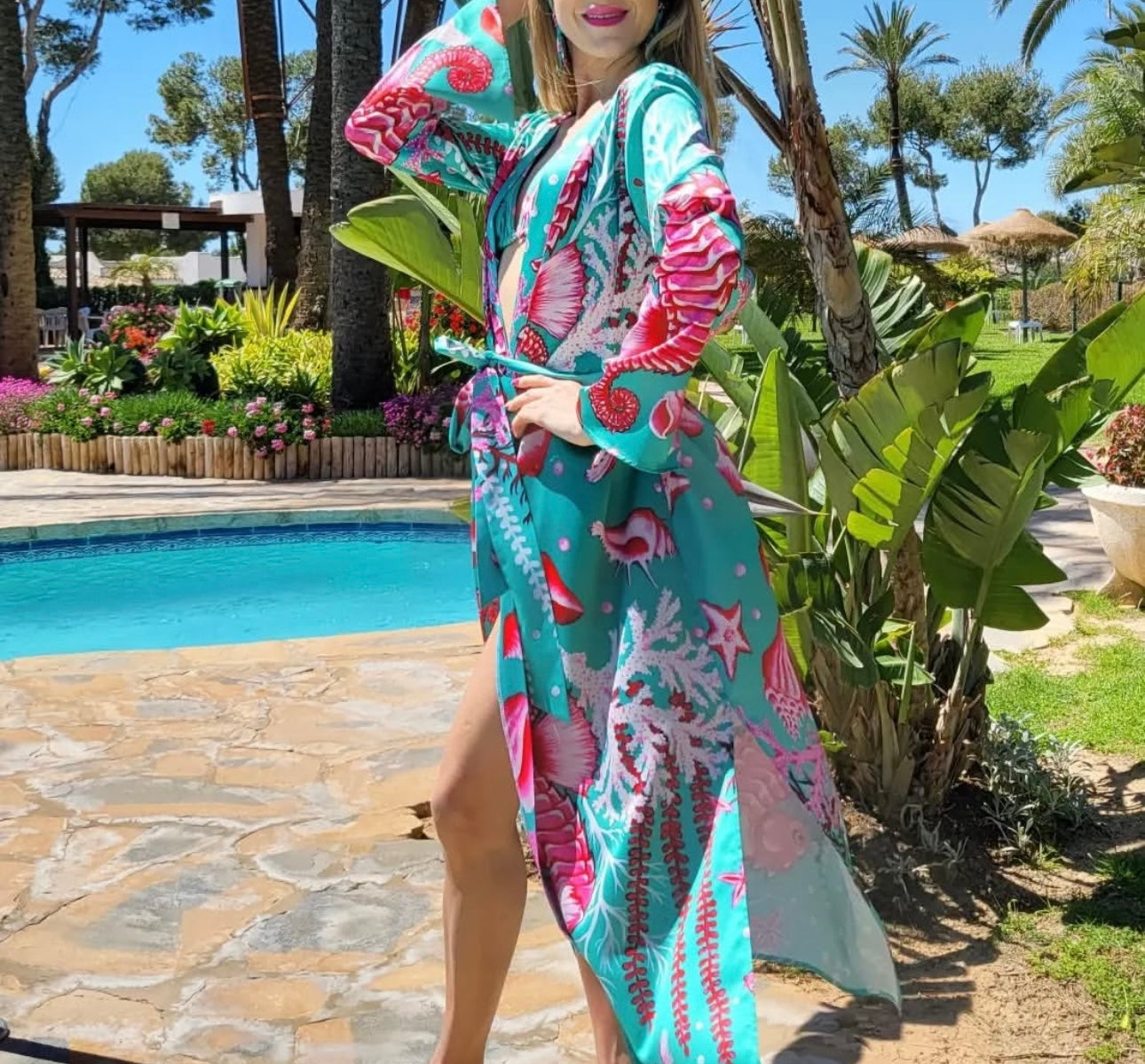 Pink Seahorse Kimono