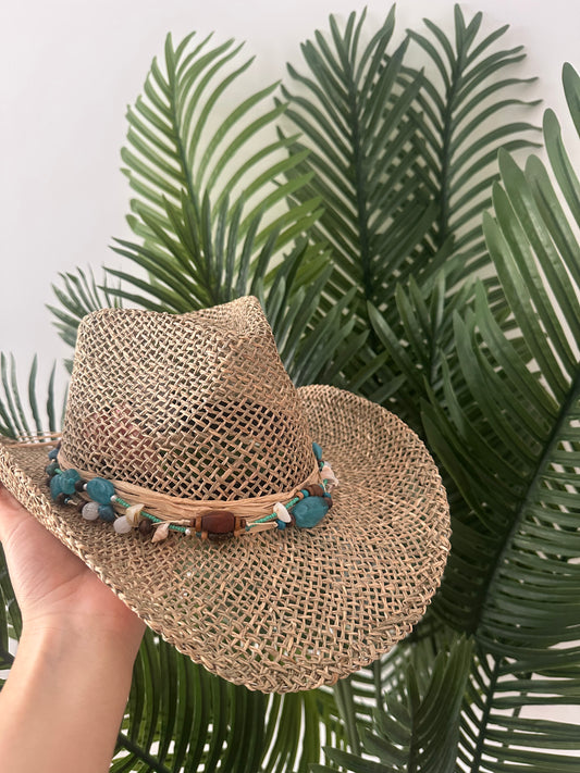 Yute vaquero con piedras azules