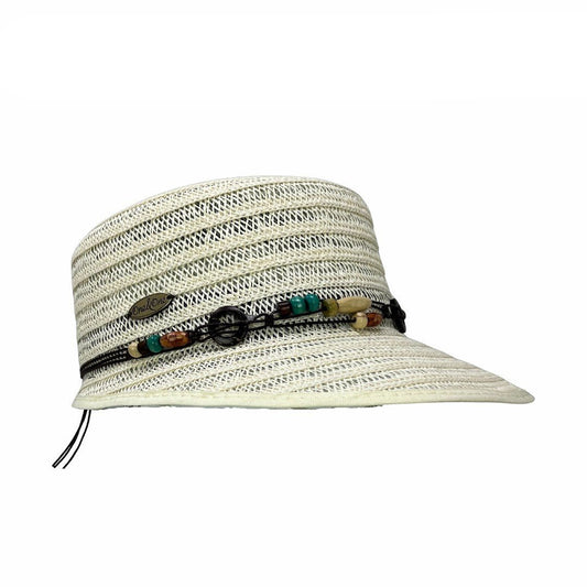 Viseron trenzado beige con banda de cuentas