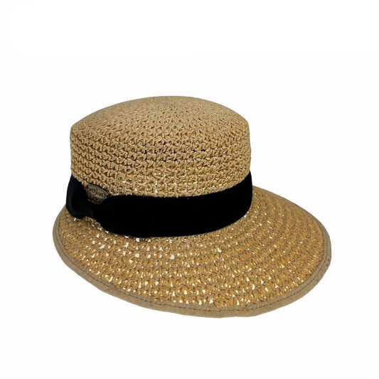 Viserón Marrón Crochet con banda negra