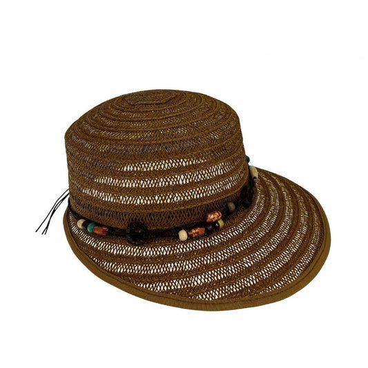 Viseron trenzado marrón con banda de cuentas