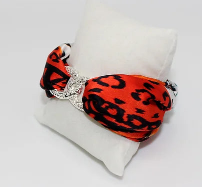 Orange Leopard Infinity bracelet