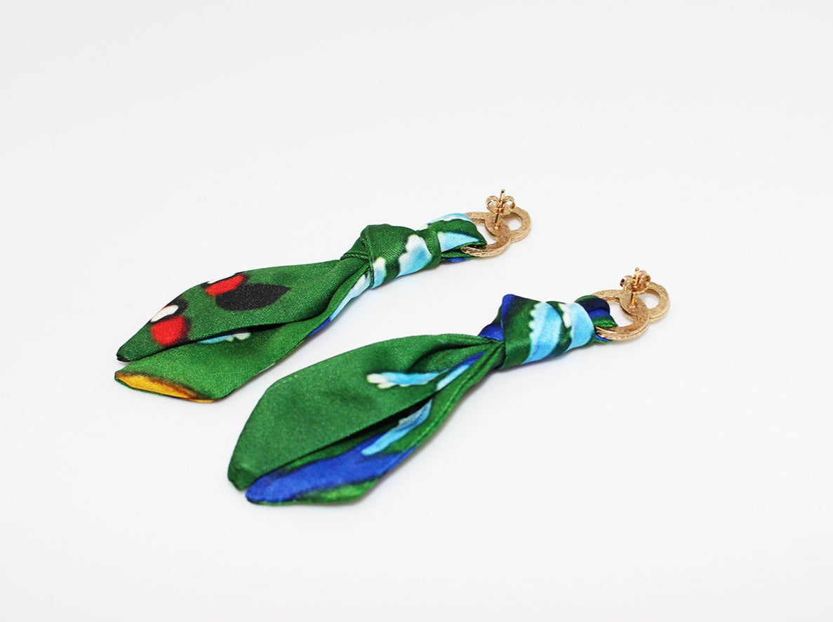 Orange Seahorse earrings
