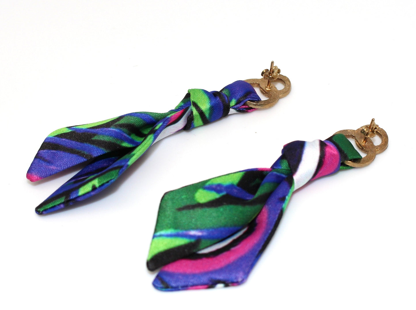 Purple Peacock & Tiger earrings