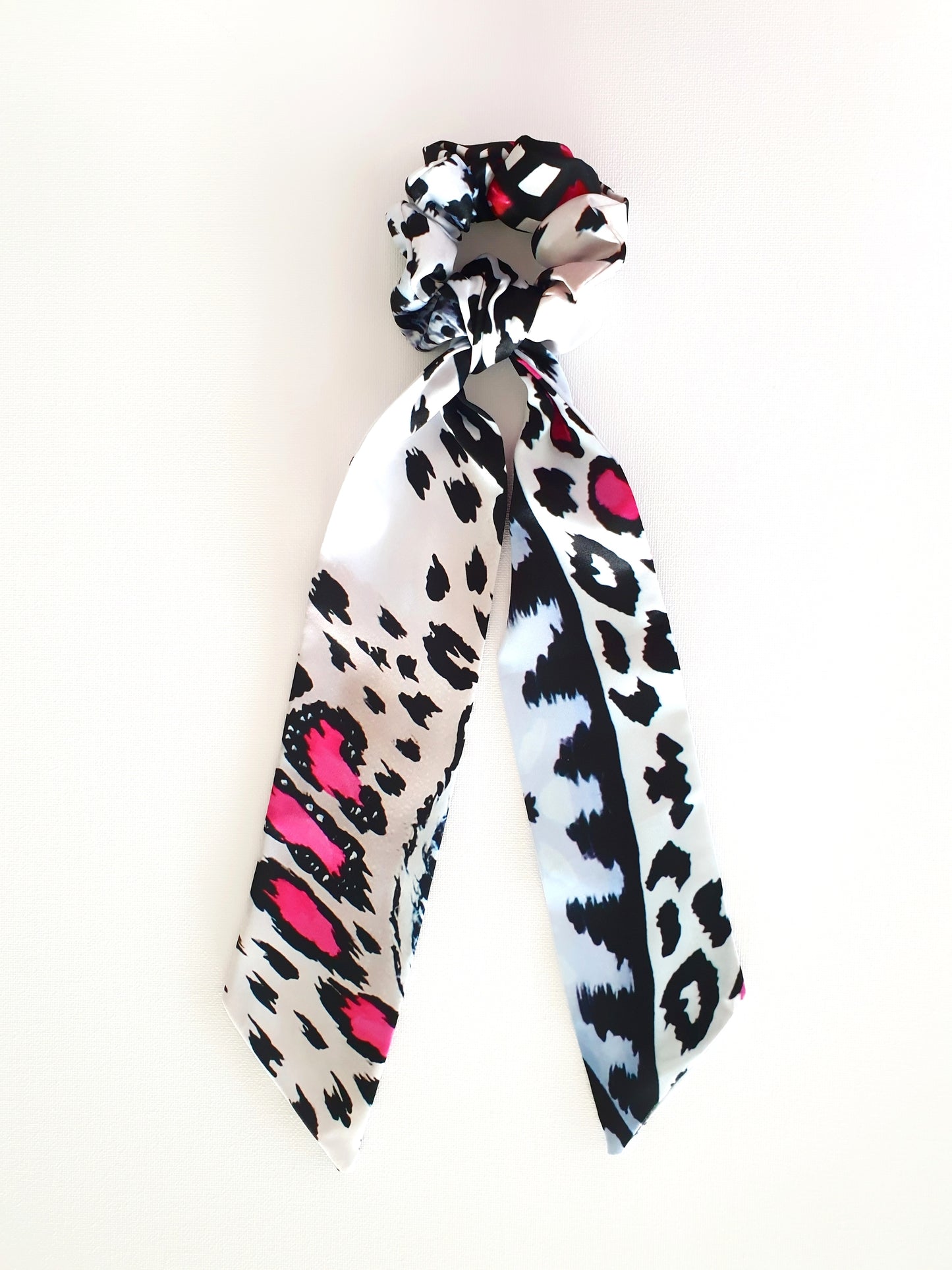 White Leopard Scrunchie
