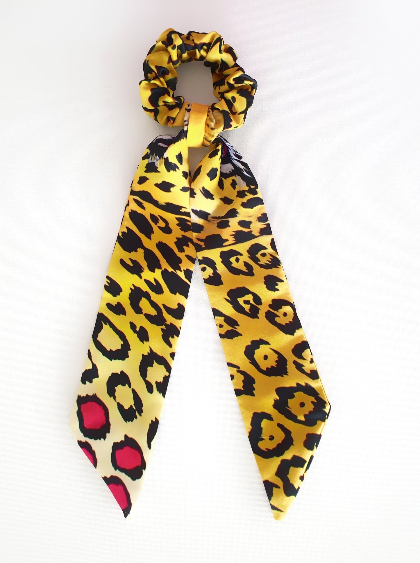 Yellow Leopard Scrunchie