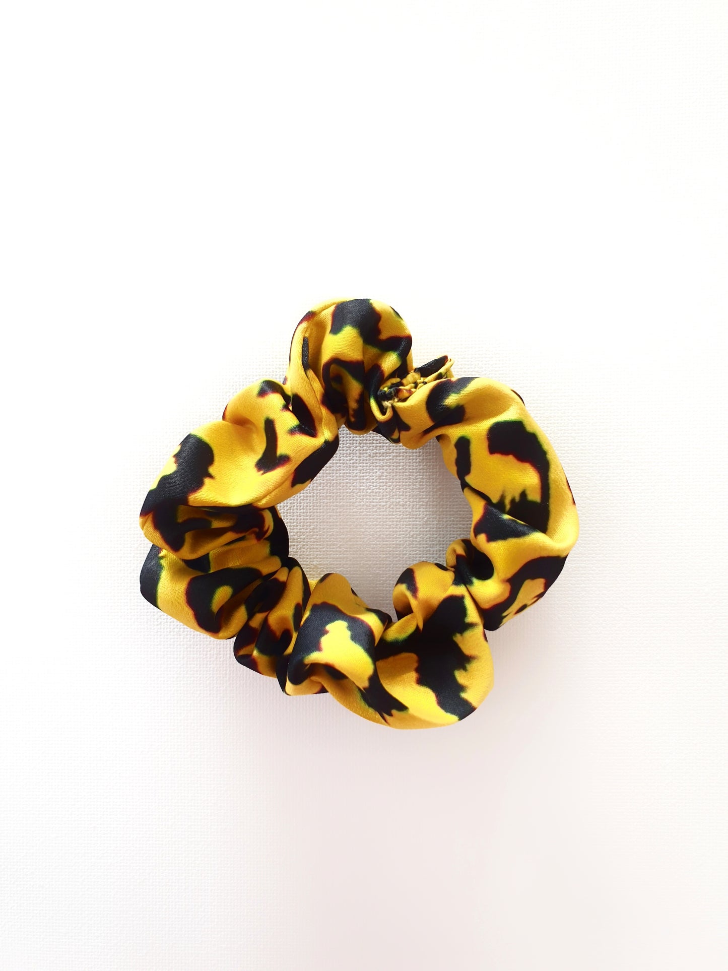 Yellow Leopard Scrunchie