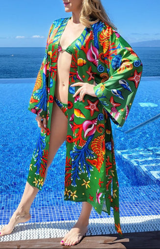 Orange Seahorse kimono