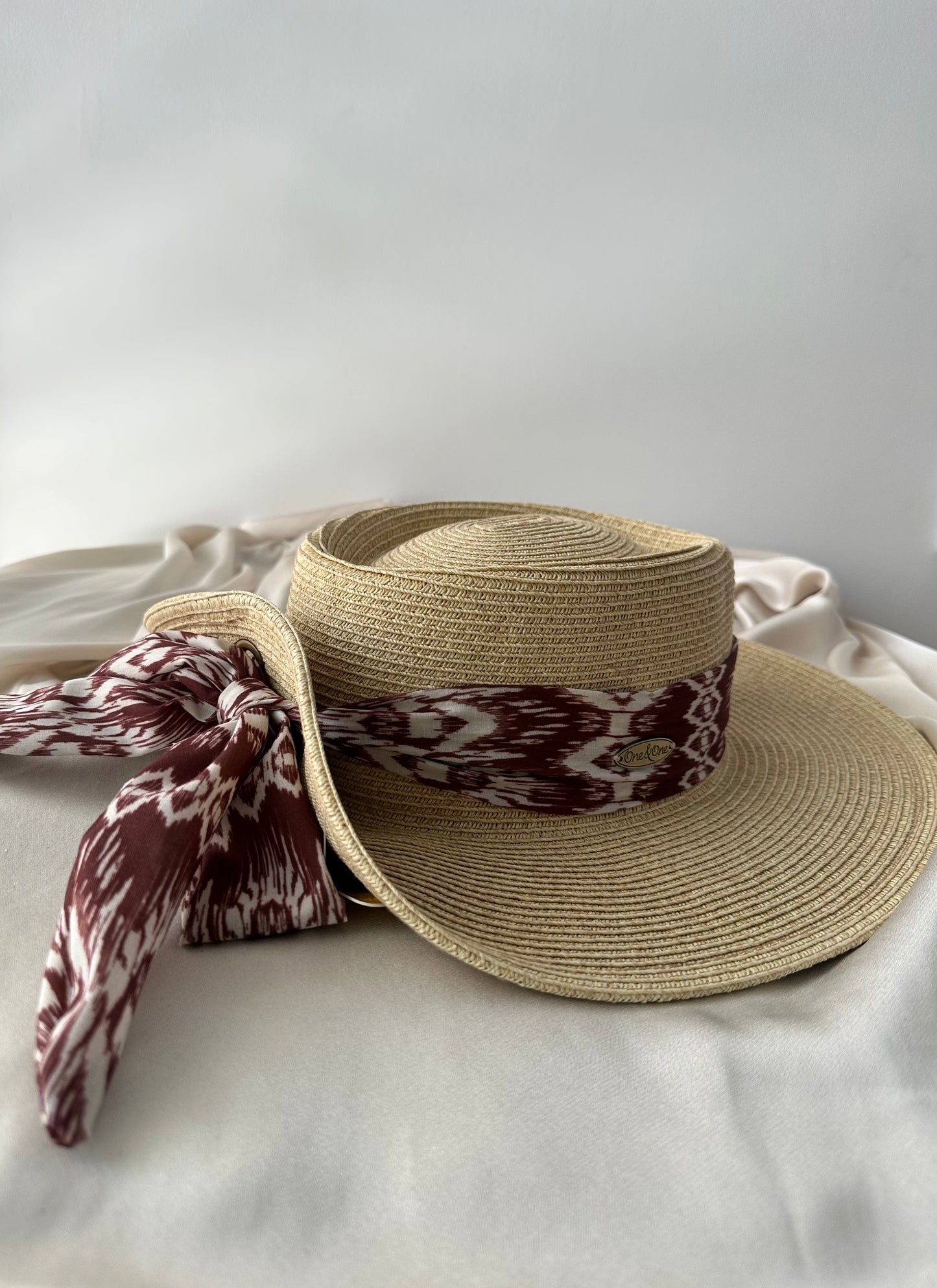 Viseron Beige Brown Ribbon Bow