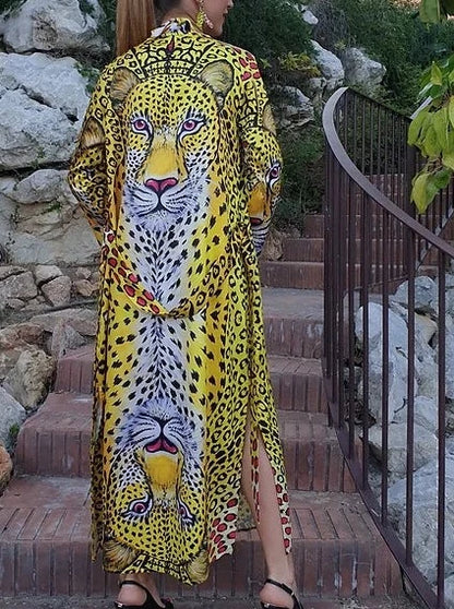 Kimono de Leopardo Amarillo