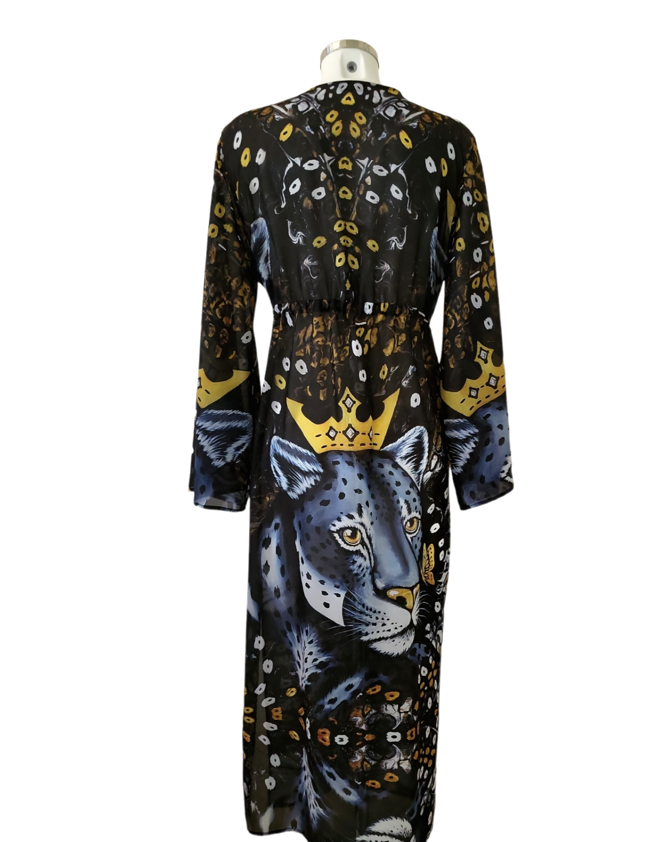 Gold Butterfly & Leopard kaftan